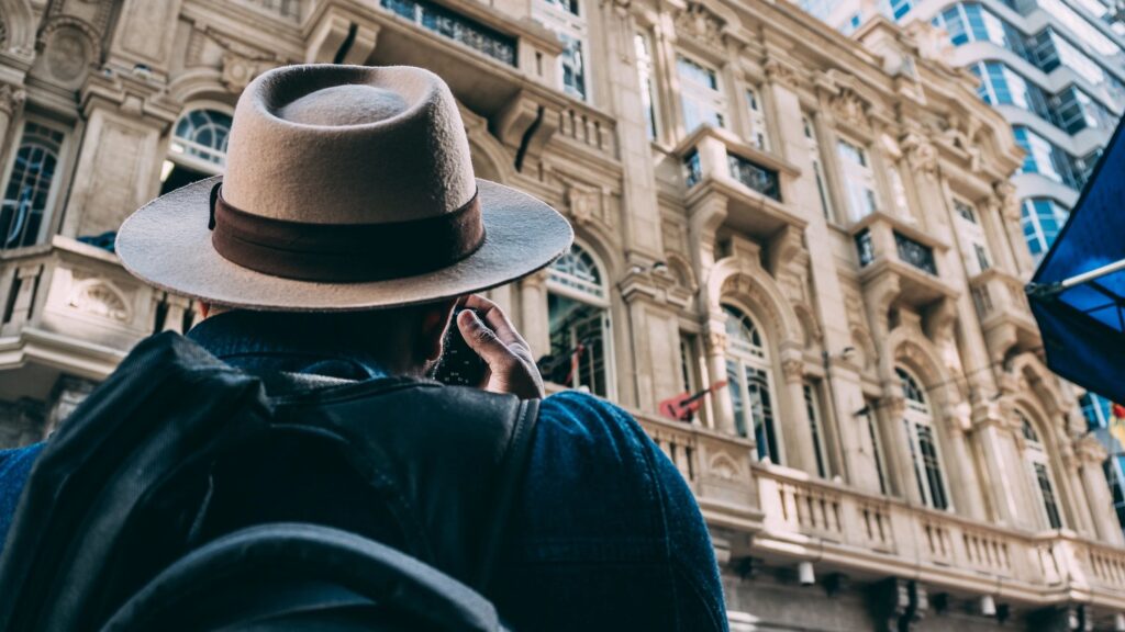 a tourist taking a photo